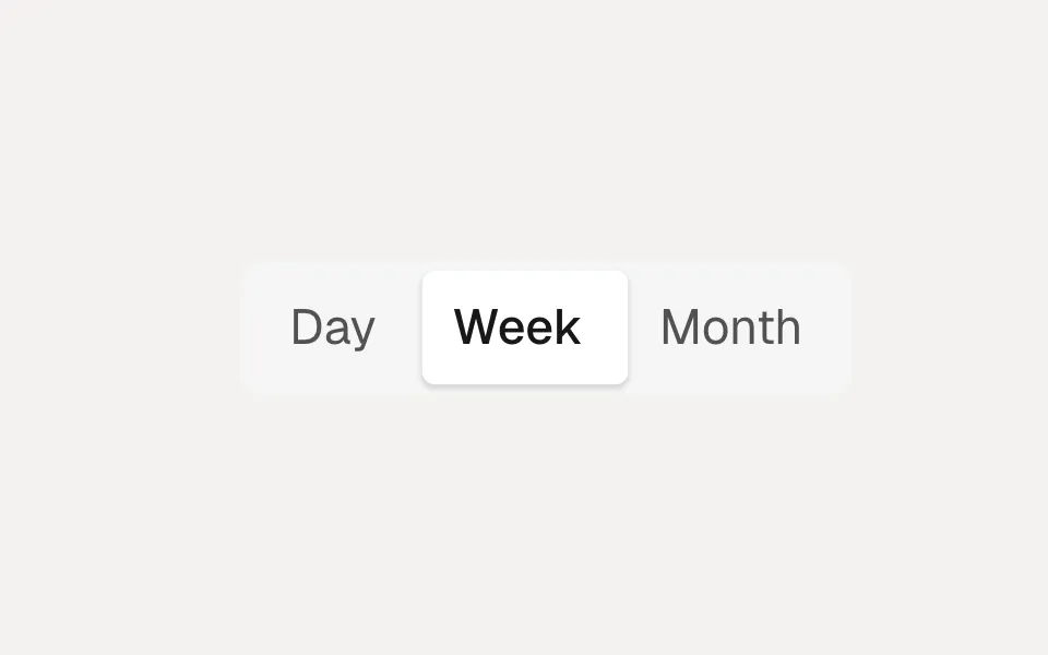 SegmentedControl component preview