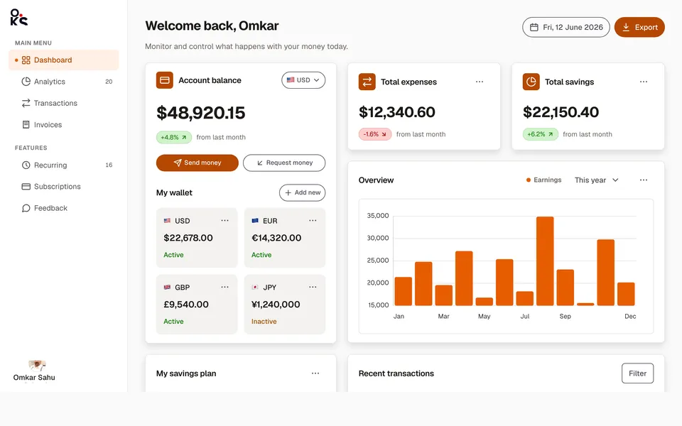 Analytics dashboard screen preview