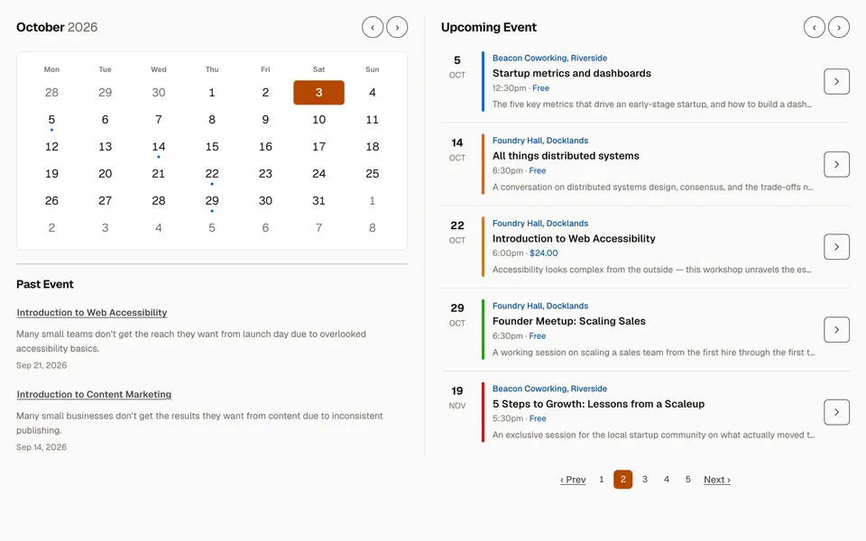 Calendar & schedule screen preview
