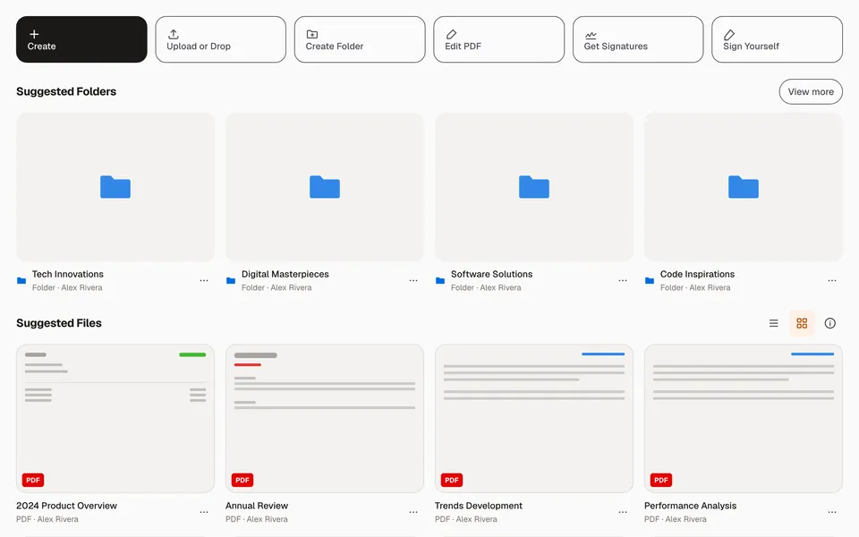 File manager screen preview