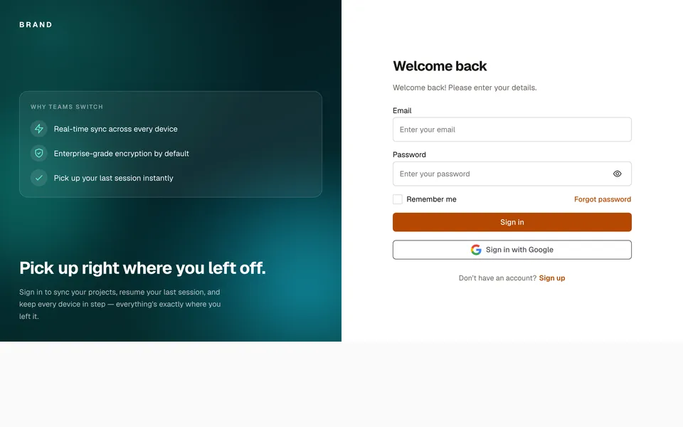 Sign-in screen screen preview